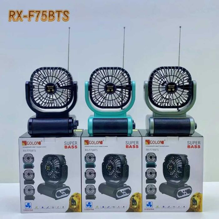 Комплект 2в1 Соларно радио + Вентилатор GOLON RX-F75BTS ,Bluetooth,USB
