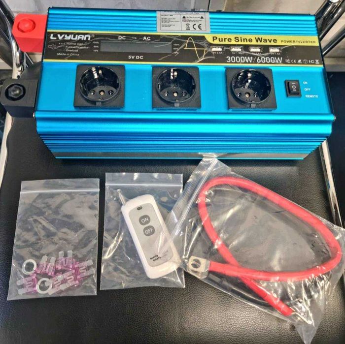 Автомобилен инвертор Lvyuan 12V, 220V (6000W / 3000W) – чисто нов!