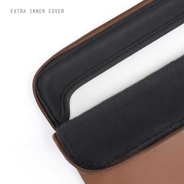 Husă din piele premium pentru Laptop Comfyable pentru MacBook Pro de 16 inci și Air de 15 inci – Maro