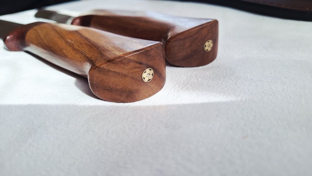 Ножове за лов риболов туризъм ръчна изработка с кожена кания