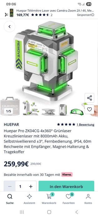 Laser Huepar Pro ZK04CG 4x360