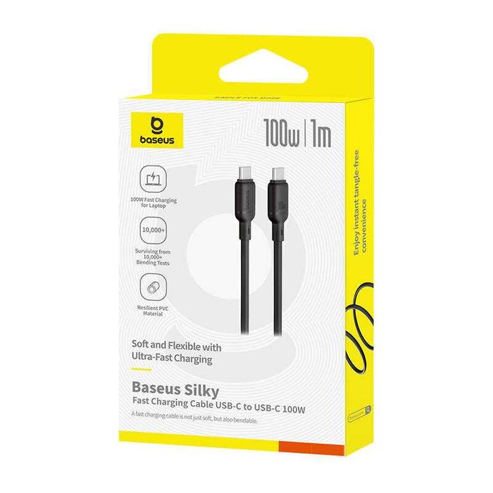 Кабель Baseus Silky Type-C to Type-C 100w 1 метр быстрая зарядка