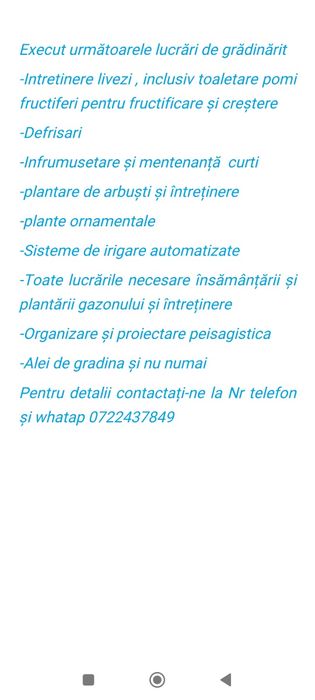 Servicii de grădinărit și peisagistica