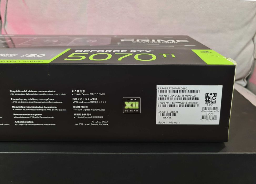 ASUS RTX 5070 Ti PRIME OC 16GB – ca nouă, garanție 36 luni + joc inclus (Resident Evil Requiem) – 5200 RON