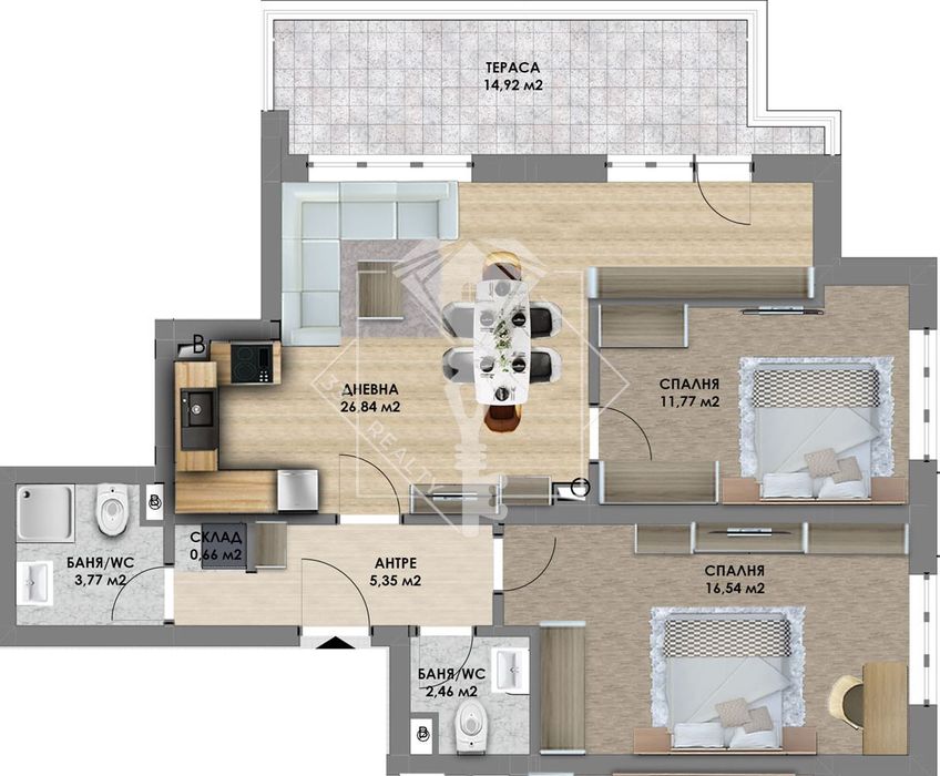 Продава се Тристаен апартамент в Пловдив, Христо Смирненски - 113 кв.м за 972 €/кв.м - Снимка #1