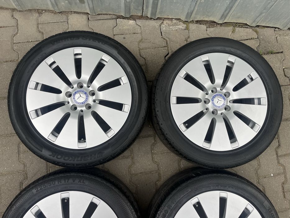 Jante aliaj 5x112mm, anvelope 225/50 R17 Mercedes C, E, Audi, VW, Seat