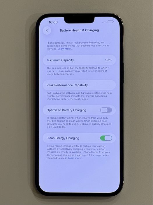 iPhone 13 Pro Max Grey 93% battery