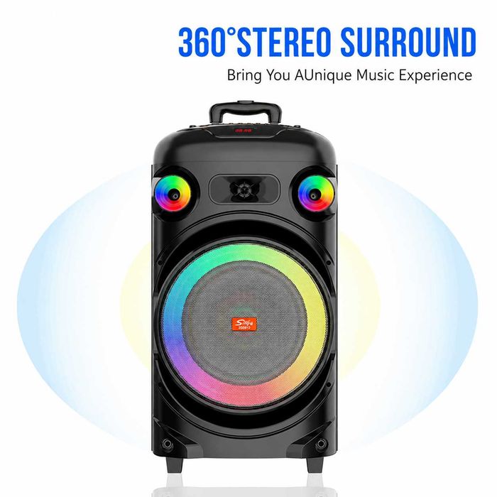 RGB Boxă portabilă SING-E JQS913 12" 80W cu 2 microfoanele JBL PartyBox sistem de boxe pentru Karaoke