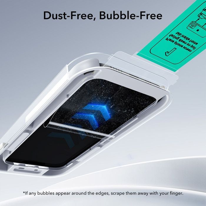 ESR UltraFit закалено стъкло 2-Pack за iPhone Air – черна рамка