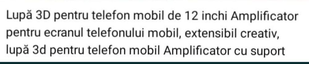 Amplificator ecran imagine tip lupă 12 inchy