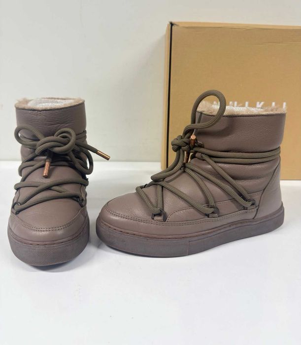 Дамски апрески INUIKII Classic Full Leather (Таупе/Кафяви) - Размер 38 (24 см стелка)