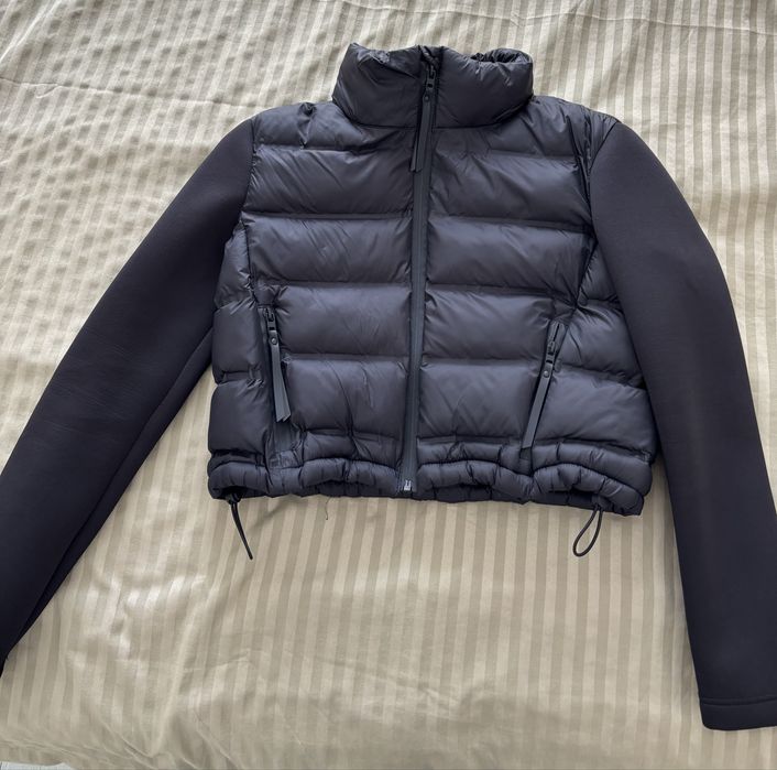 Zara яке Neoprene-sleeve puffer jacket