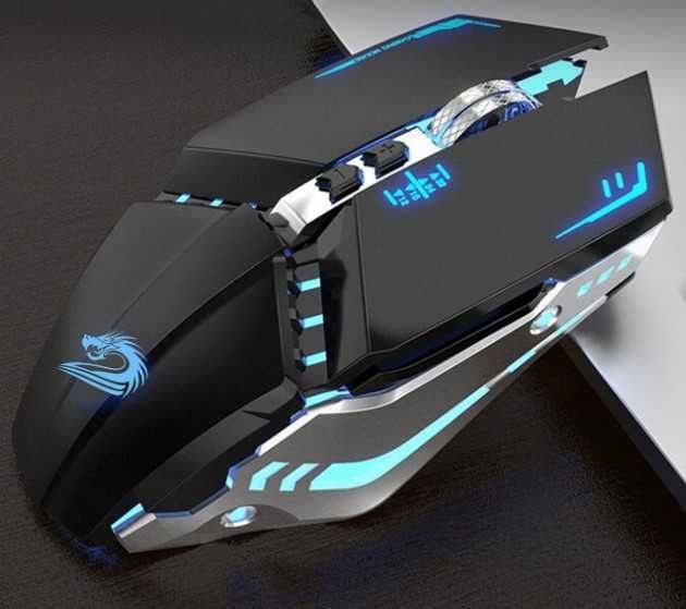 Безжична светеща RGB геймърска мишка - акумулаторна