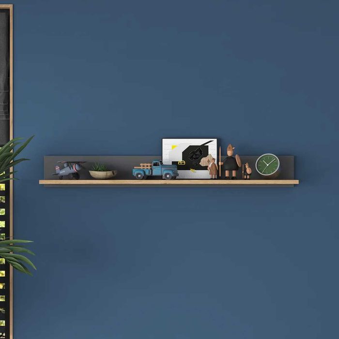 Декоративен стенен рафт Puzzle-home 2637, ПДЧ, Два цветови варианта