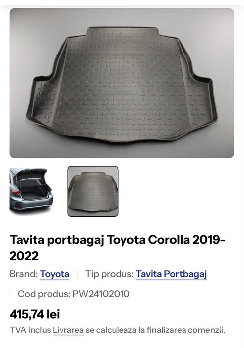 Tavita portbagaj Toyota Corolla XII E210