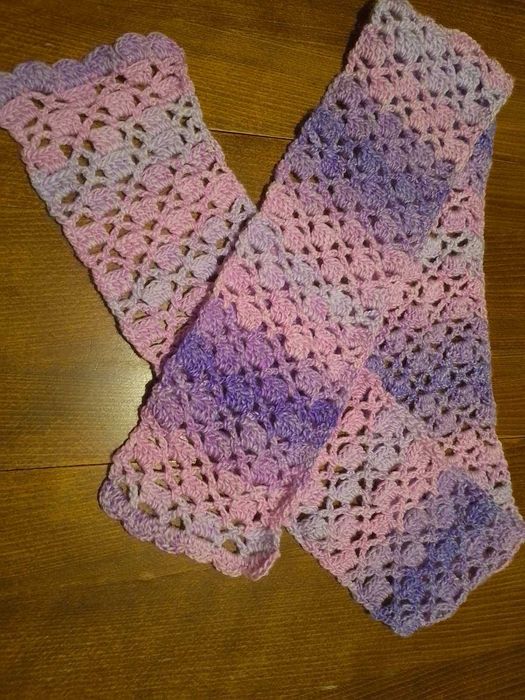 Сет лента и шал ,ръчно плетени