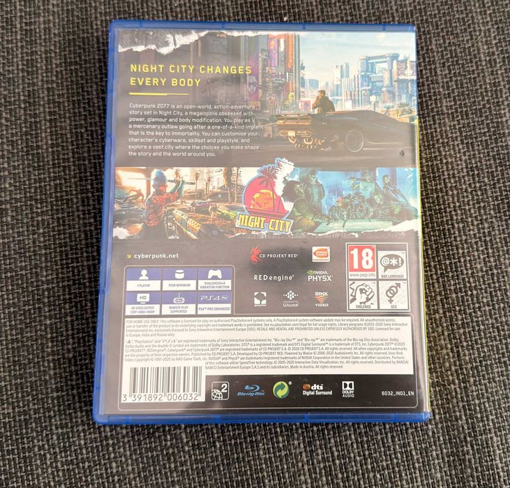 Cyberpunk 2077 за PS4 в отлично състояние