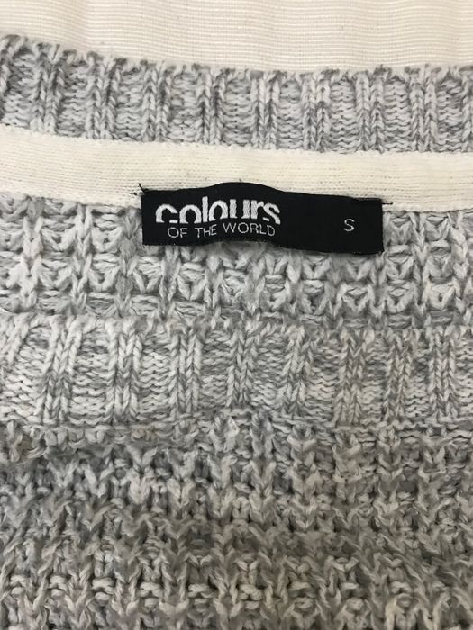 Pulover alb-gri S