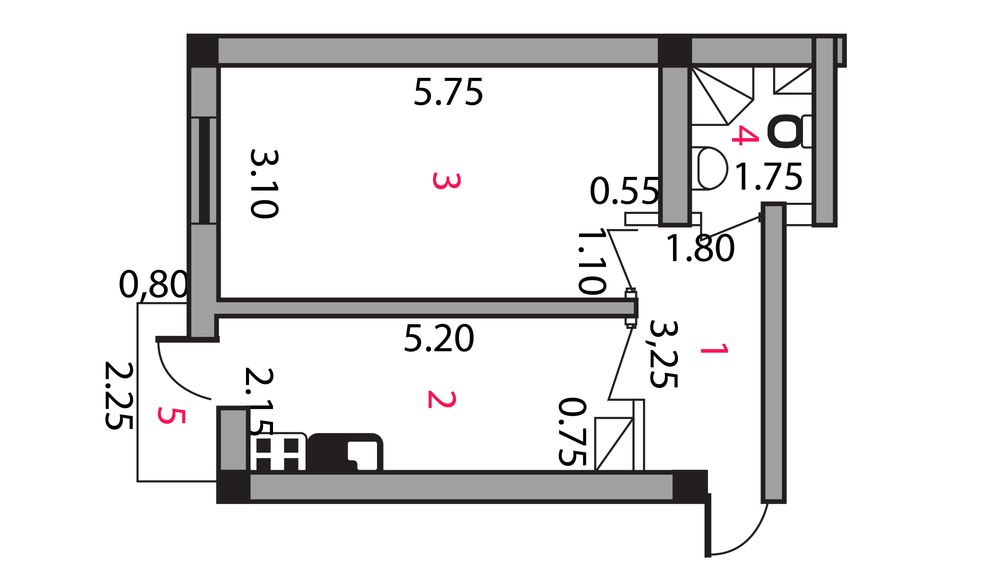 Продаётся квартира в новостройке 38.5kv