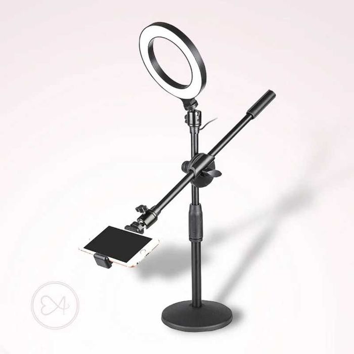 Поставка за телефон с ЛЕД Ринг лампа за маникюр