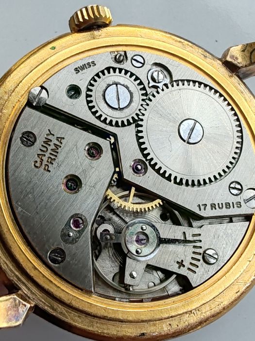 Ceas Cauny Prima Int Manuala 36,5 mm Placat cu aur