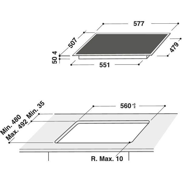 Нов плот/котлони за вграждане Bauknecht 60 см индукция