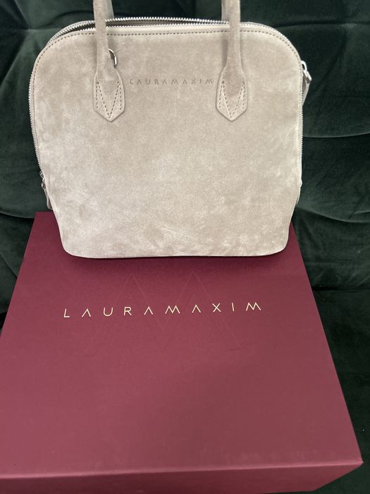Geanta Laura Maxim Carrera medium stone velur