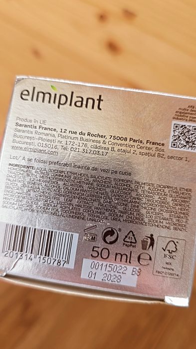 Crema de zi pentru fortifiere si fermitate cu SPF 10 NutriCalcium, 50 ml, Elmiplant