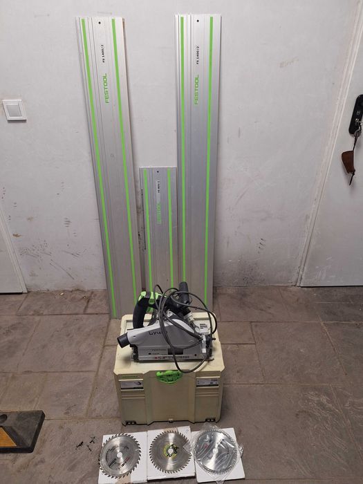 Потапящ циркуляр Festool TS 55 REBQ-Plus с куфар Systainer и водещи шини
