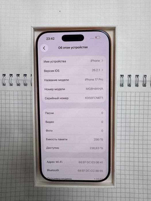 17 Pro 256gb 100% SIM