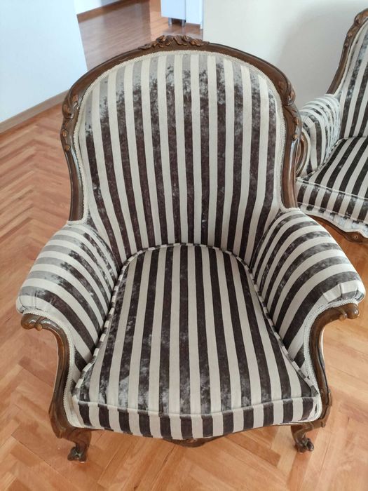 Canapea textil lemn masiv piele 3 locuri