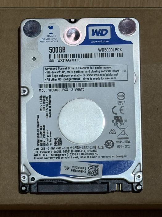Продам жёсткий диск Western Digital 500 ГБ