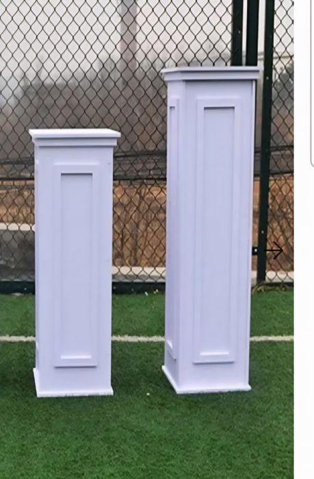 Stâlpi decorativi albi – set 8 buc