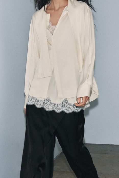 Риза с дантела Zara
