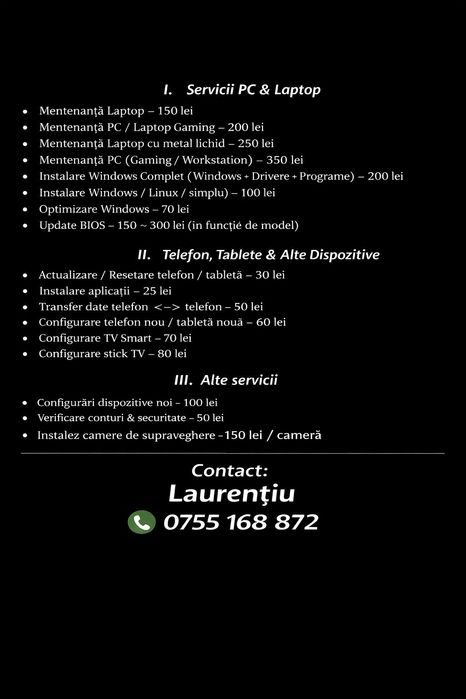 Servicii PC hardware și software