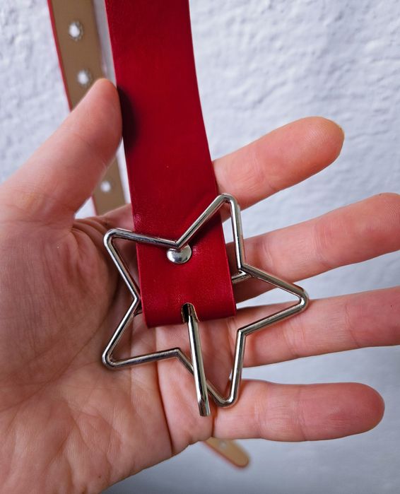 Curea damă roșie steluțe