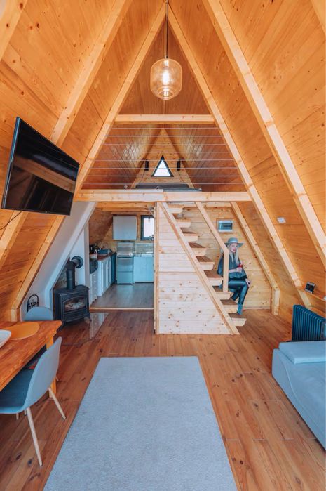 Cabana tip A din lemn la vanzare foisor