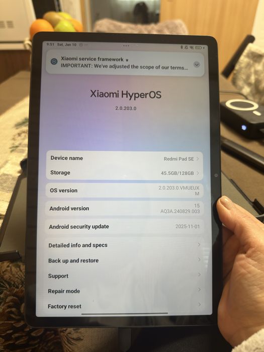 Xiaomi Redmi Pad SE – 128GB – Отлично състояние – HyperOS + Android 15