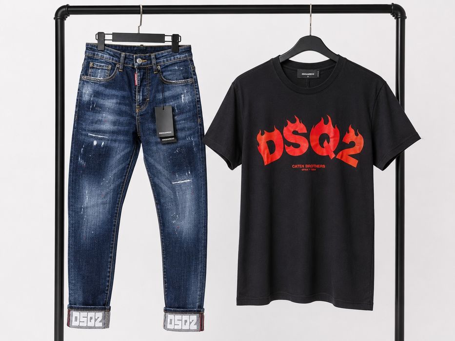 Мъжки Дънки + Тениска Dsquared2