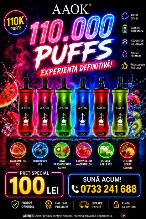 Vape Aaok 110.000 puffs cu sunet