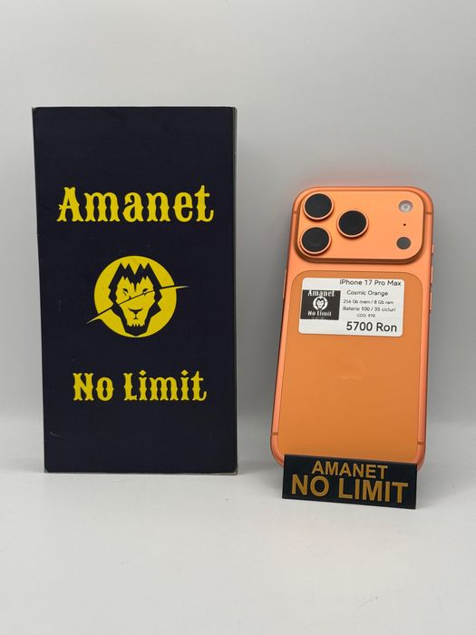 iPhone 17 Pro 256GB Cosmic Orange Ca Nou Cicluri 35 Garantie 12 Luni.