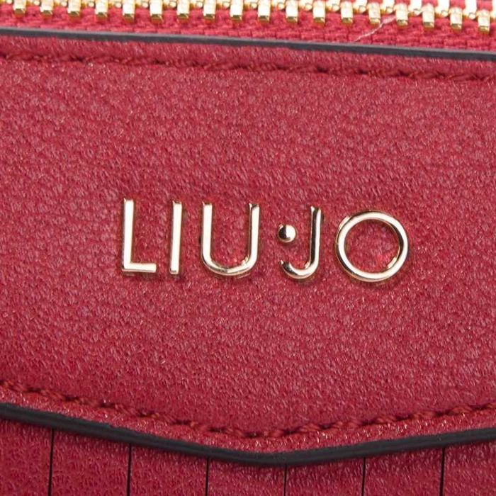 %ПРОМО% LIU JO – Дамска кожена чанта "RED & GOLD" 23х16х4 см нова