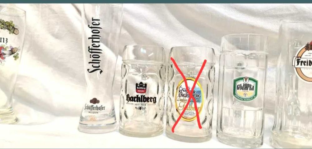 Различни чаши за бира 0,2мл, 0,4мл, 0,5мл.