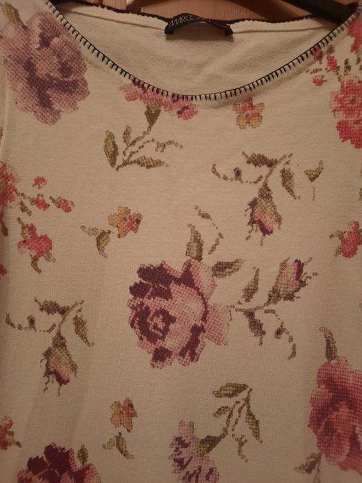 Pulover alb cu motiv traditional mărimea 40