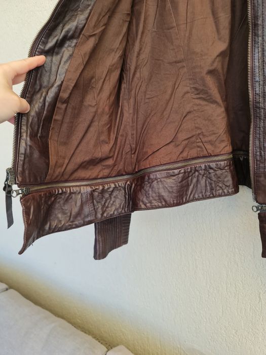 Geaca Piele Naturala Cognac  Dama Improvd, Festival, Rock, Motor