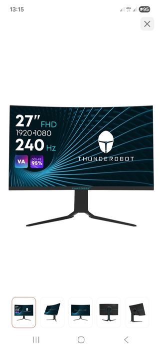 монитор Thunderobot DF27C240L
Отличный вариант для киберспорта