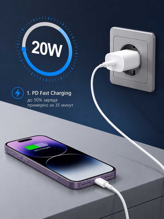 Адаптер питания USB-C 20W. Model A2347. EAC. Оригинал. Караганда