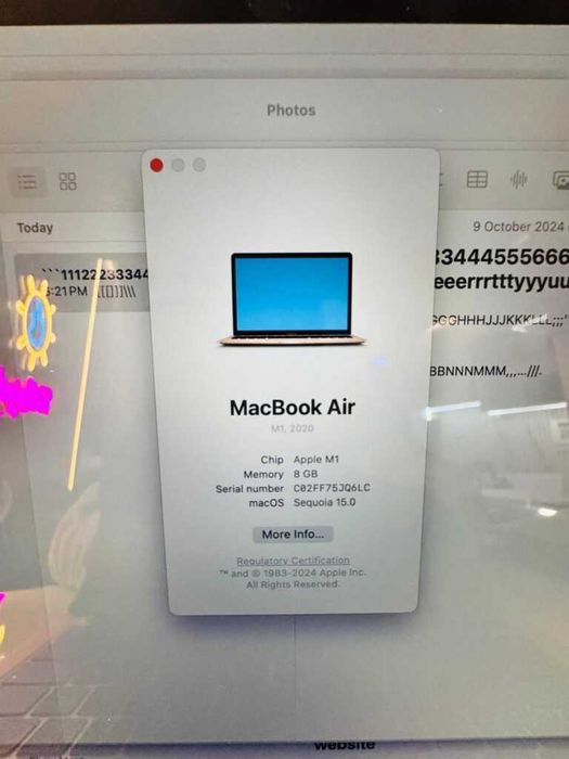 ОТЛИЧЕН 13" M1 MacBook Air А2337(2020) Rose Gold