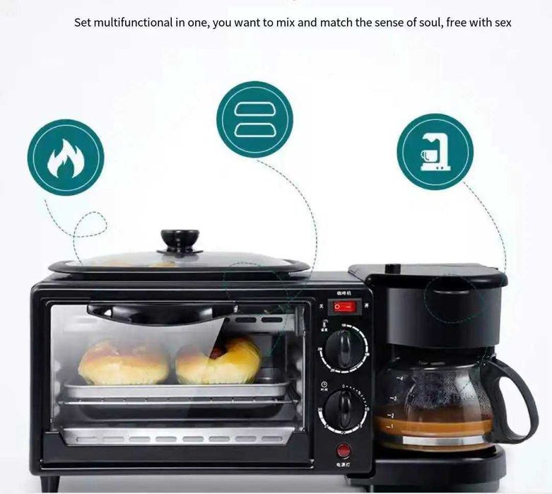 Печь 3 в 1, кофейник, тостер, электрическая мини-печь