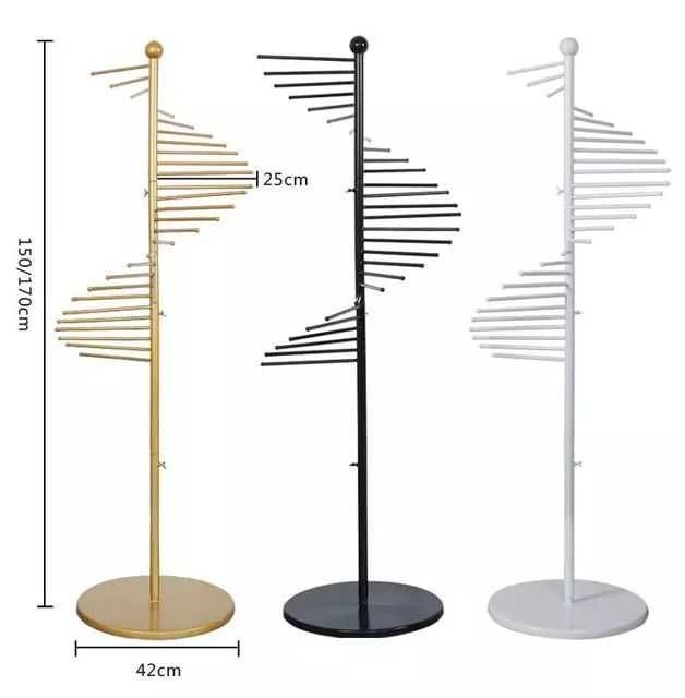 Напольная спиральная стойка для демонстрации и хранения шарфов платков